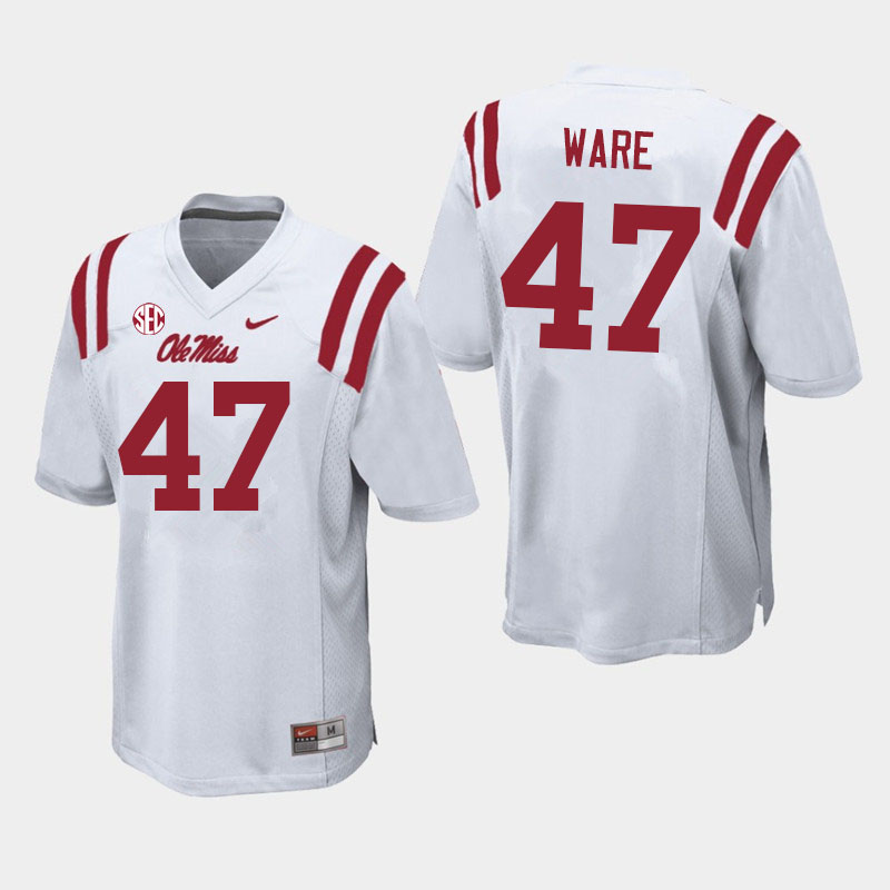 Ole Miss Rebels #47 Matt Ware College Football Jerseys Sale-White